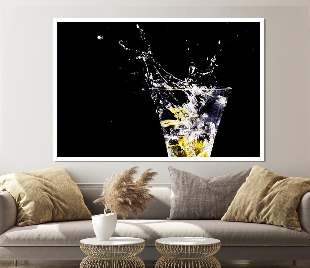 Gin And Tonic Splash Print Poster Wall Art