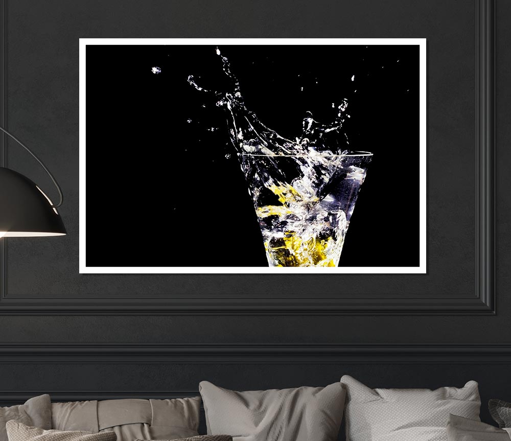 Gin And Tonic Splash Print Poster Wall Art