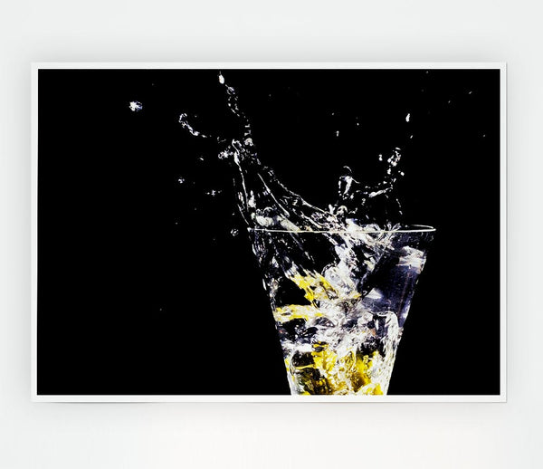 Gin And Tonic Splash Print Poster Wall Art