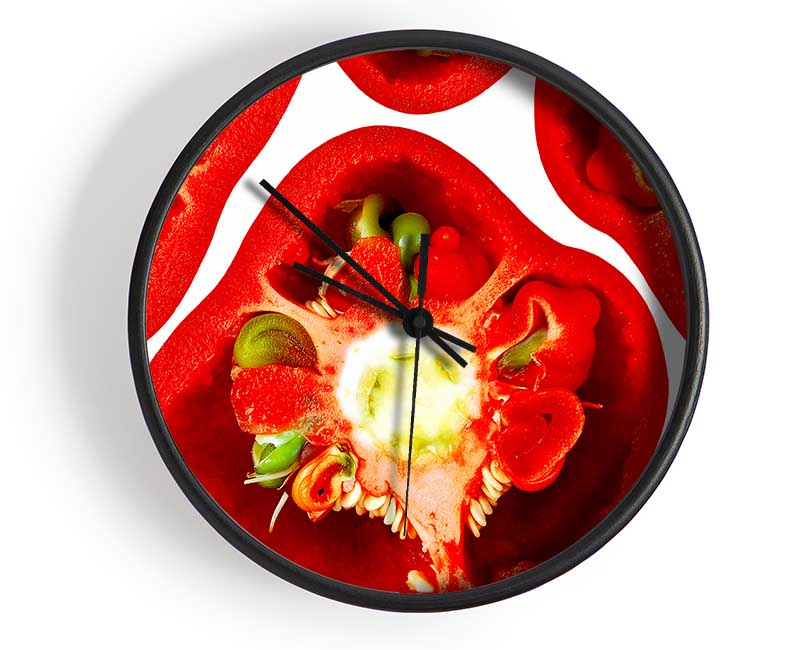 The Centre Of The Red Pepper Clock - Wallart-Direct UK