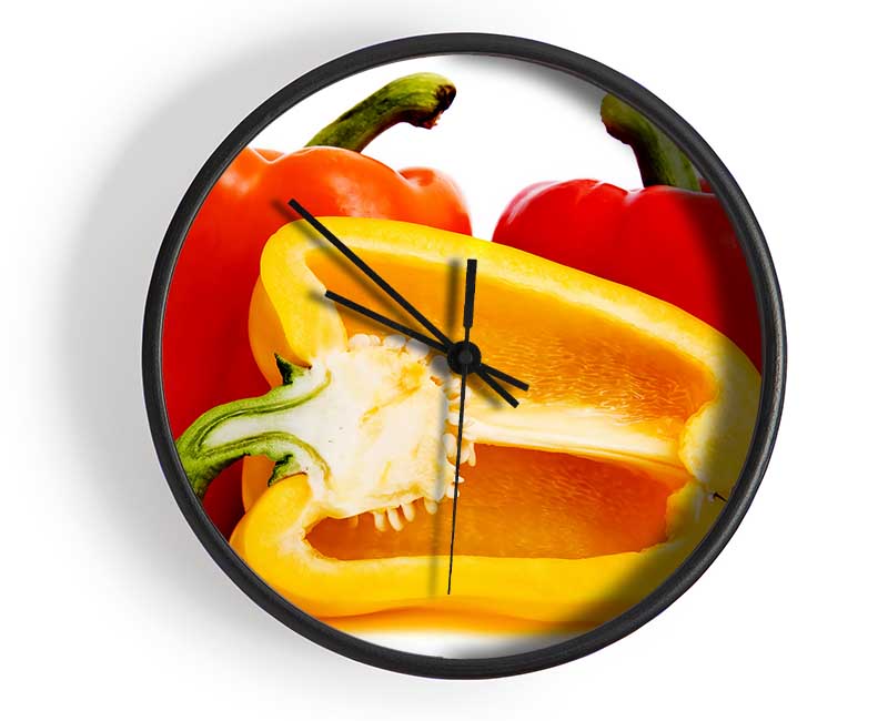 Pepper Halves Clock - Wallart-Direct UK