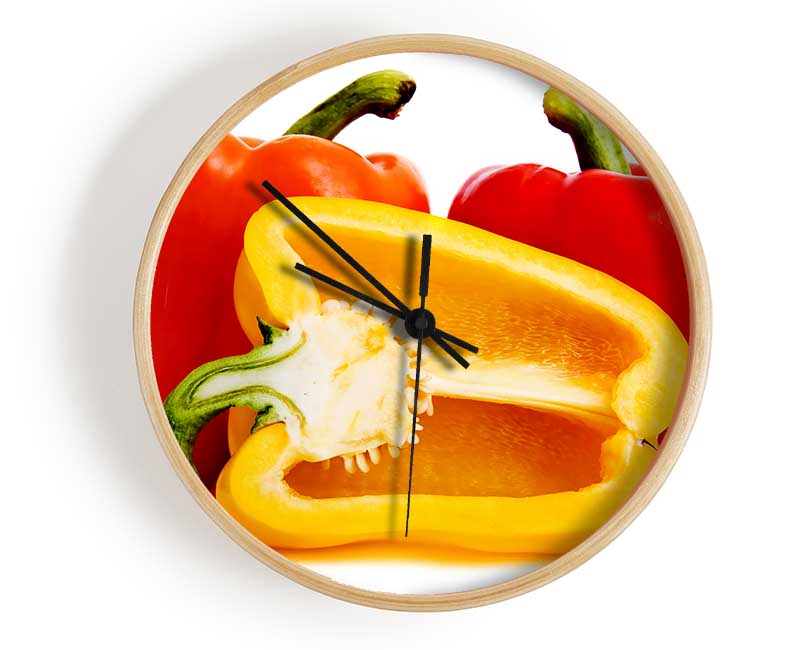 Pepper Halves Clock - Wallart-Direct UK