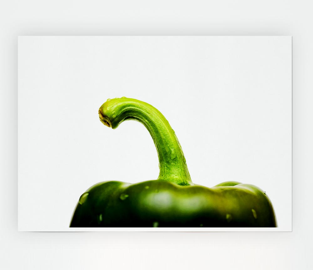 Green Pepper Head Print Poster Wall Art