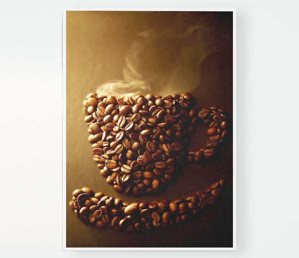 Coffee Bean Smile Print Poster Wall Art