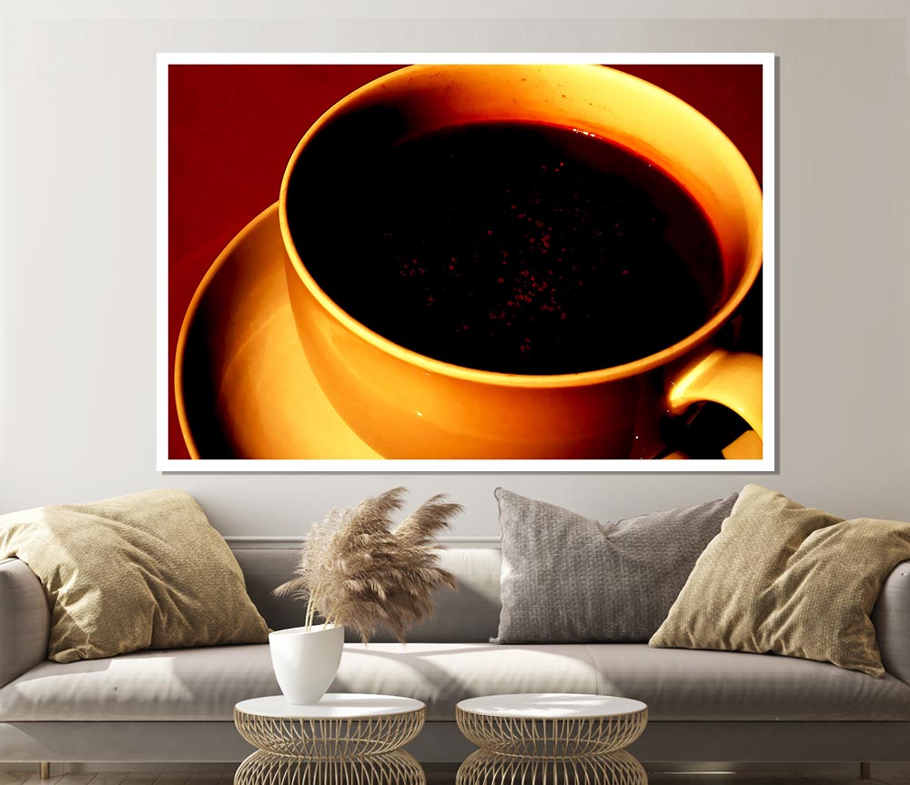 Coffee In Sunlight Print Poster Wall Art