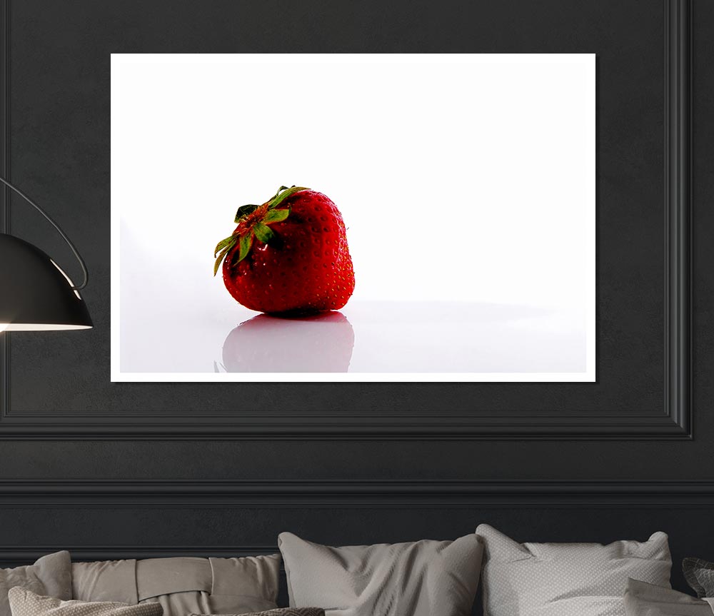 Lonely Strawberry Print Poster Wall Art