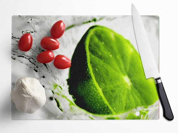 Lime Splash Glass Chopping Board