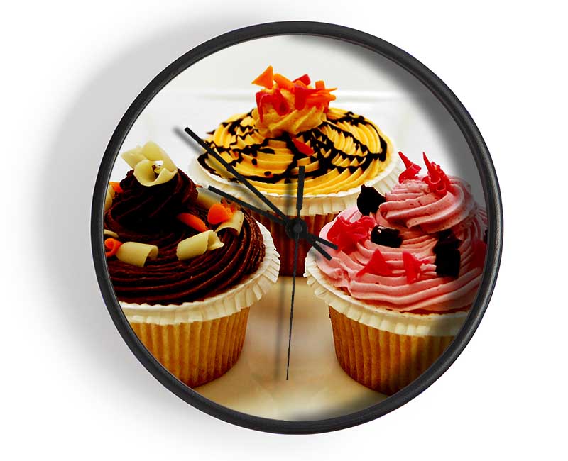 Cupcake Trio Clock - Wallart-Direct UK