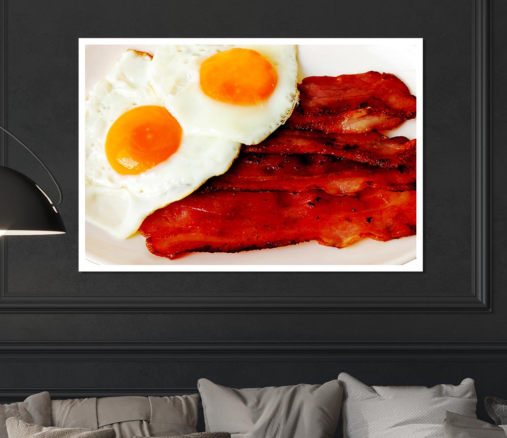 Eggs And Bacon Print Poster Wall Art