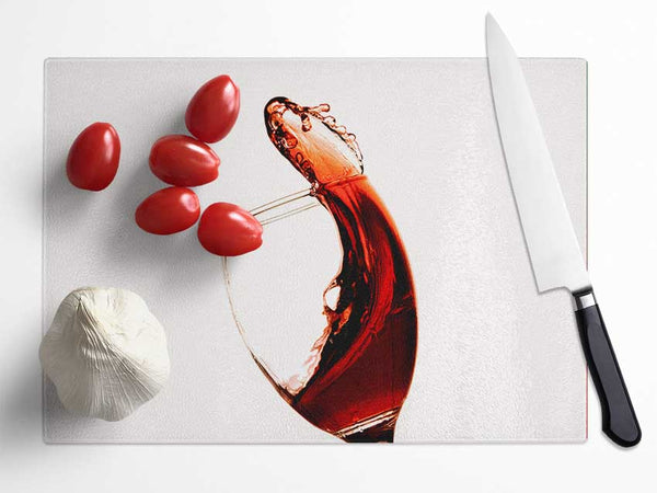 Red Wine Pour Glass Chopping Board