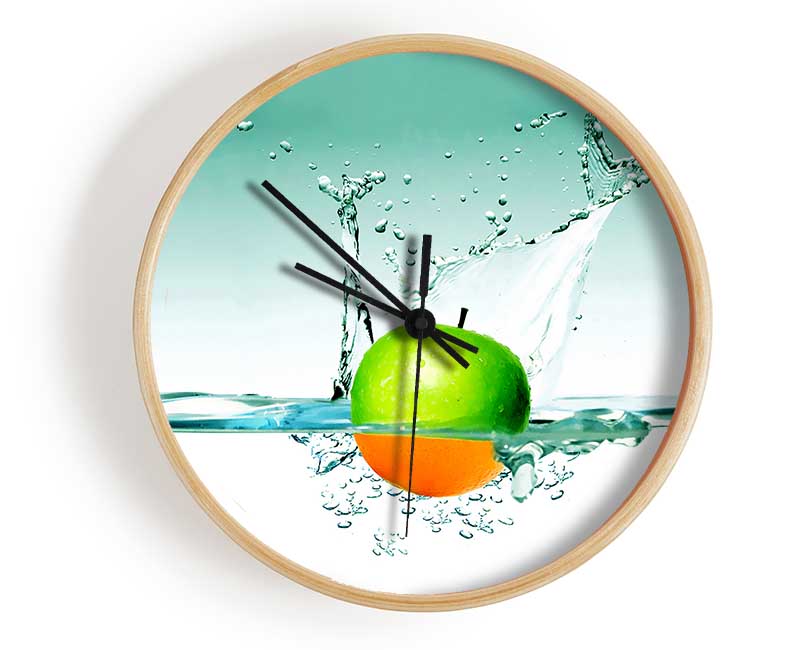 Orange Or Apple Splash Clock - Wallart-Direct UK