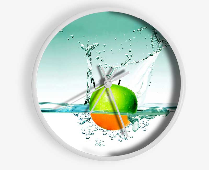 Orange Or Apple Splash Clock - Wallart-Direct UK