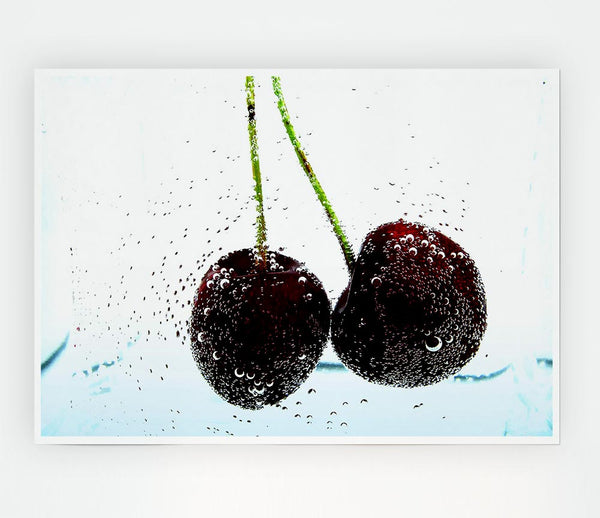 Twin Cherry Fizz Print Poster Wall Art