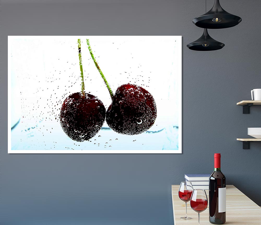 Twin Cherry Fizz Print Poster Wall Art