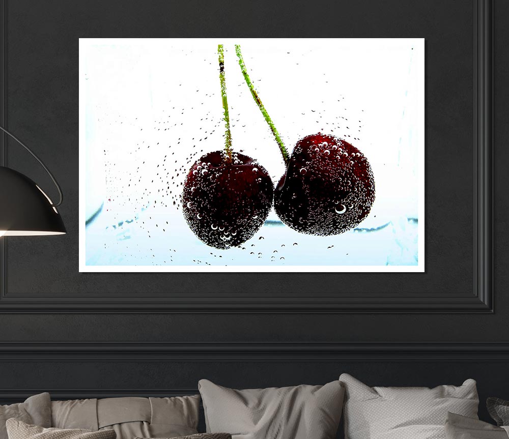 Twin Cherry Fizz Print Poster Wall Art