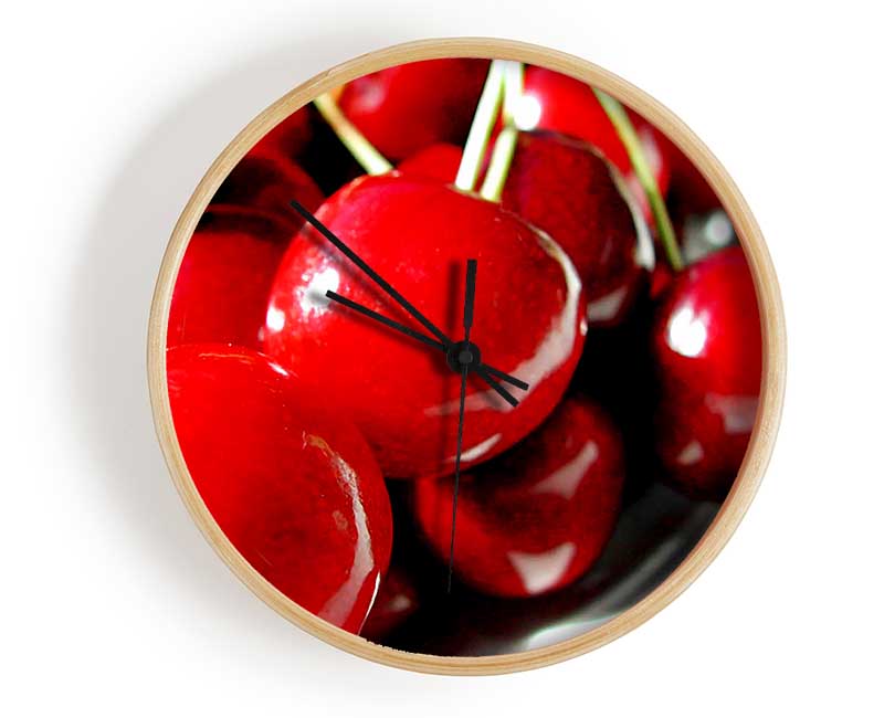 Red Cherry Treat Clock - Wallart-Direct UK