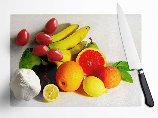 Fruit Harvest Glass Chopping Board