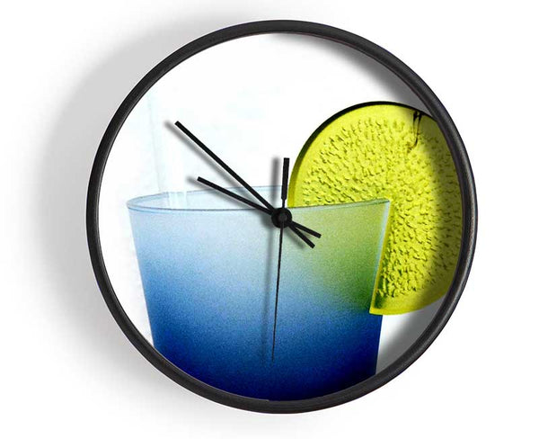 Blue Frost Slice Clock - Wallart-Direct UK