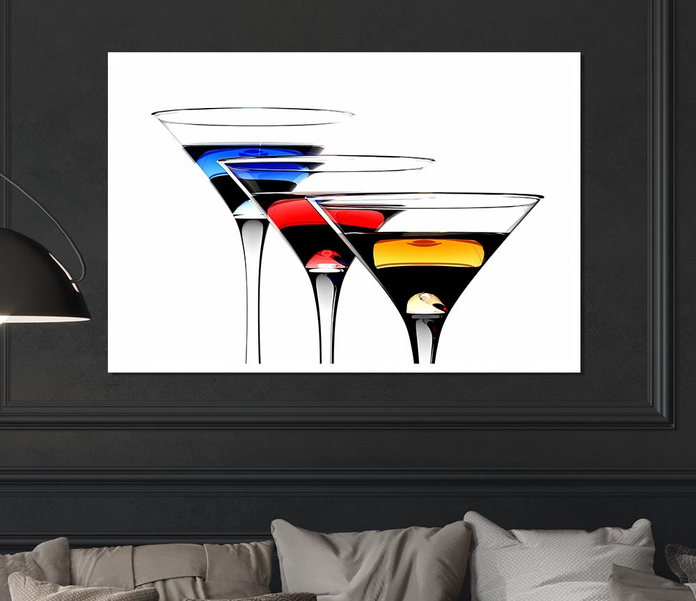 Cocktail Trio Print Poster Wall Art