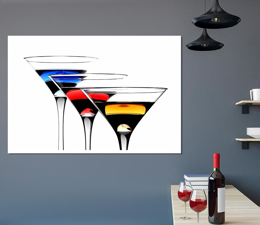 Cocktail Trio Print Poster Wall Art