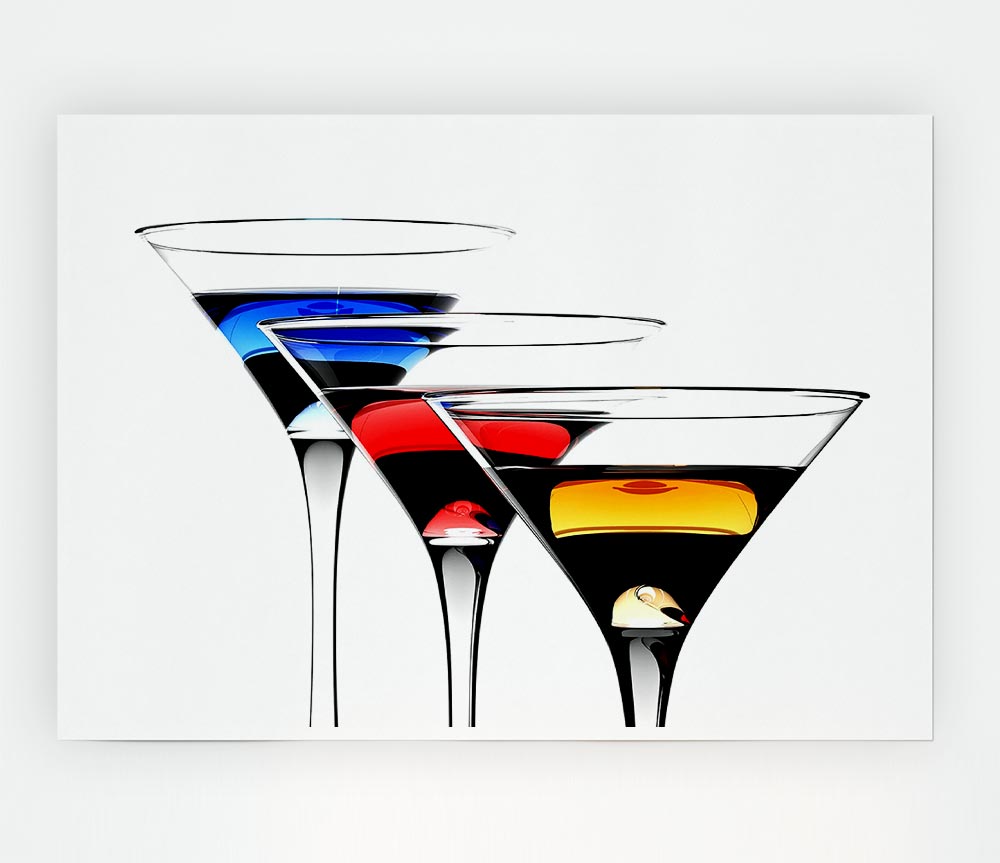 Cocktail Trio Print Poster Wall Art