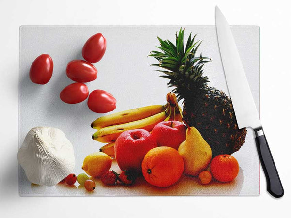 Fruit Medley Glass Chopping Board