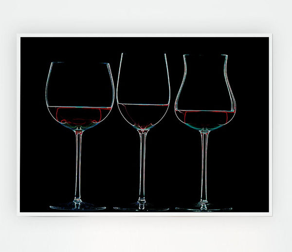 Wine Glass Print Poster Wall Art