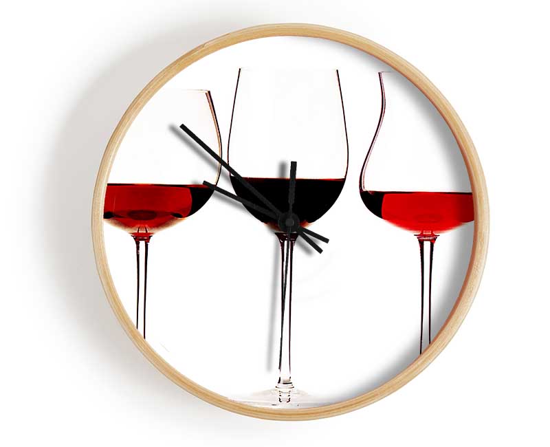 Red Wine Glasses Clock - Wallart-Direct UK