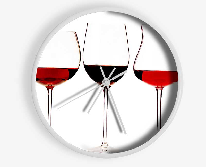 Red Wine Glasses Clock - Wallart-Direct UK