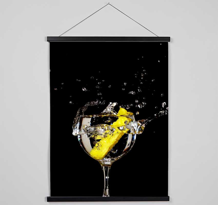 Gin And Tonic Lemon Splash Hanging Poster - Wallart-Direct UK