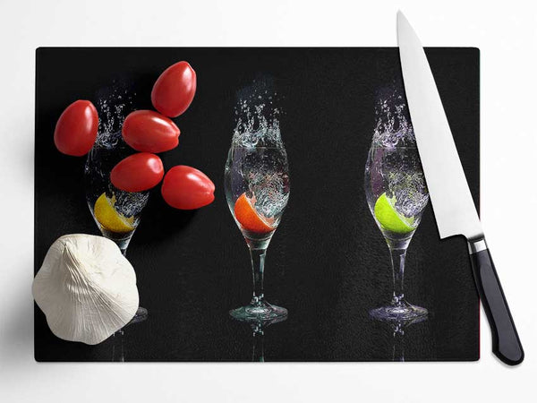 Fruit Cocktail Slash Glass Chopping Board