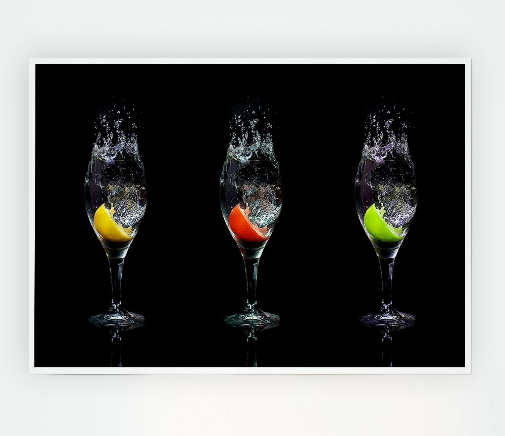 Fruit Cocktail Slash Print Poster Wall Art