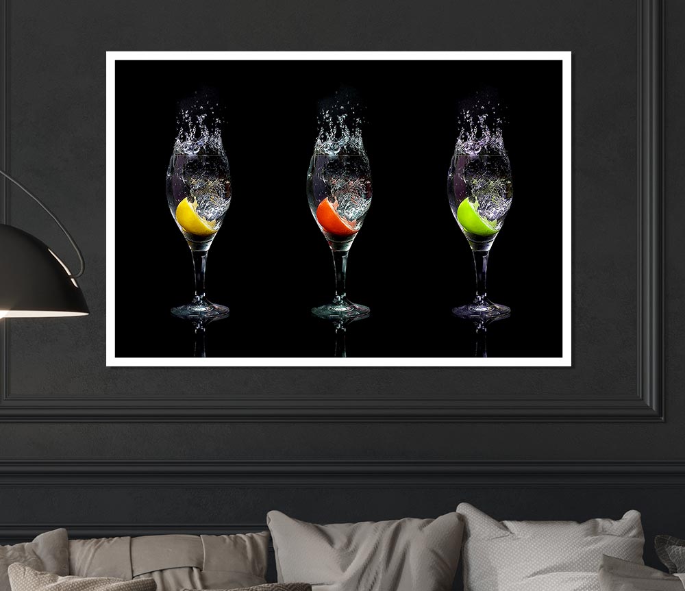 Fruit Cocktail Slash Print Poster Wall Art