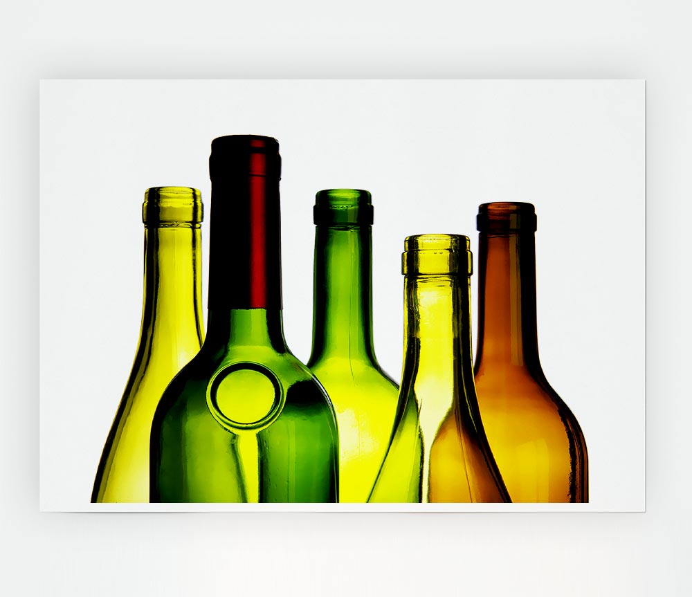 Wine Bottle Galour Print Poster Wall Art