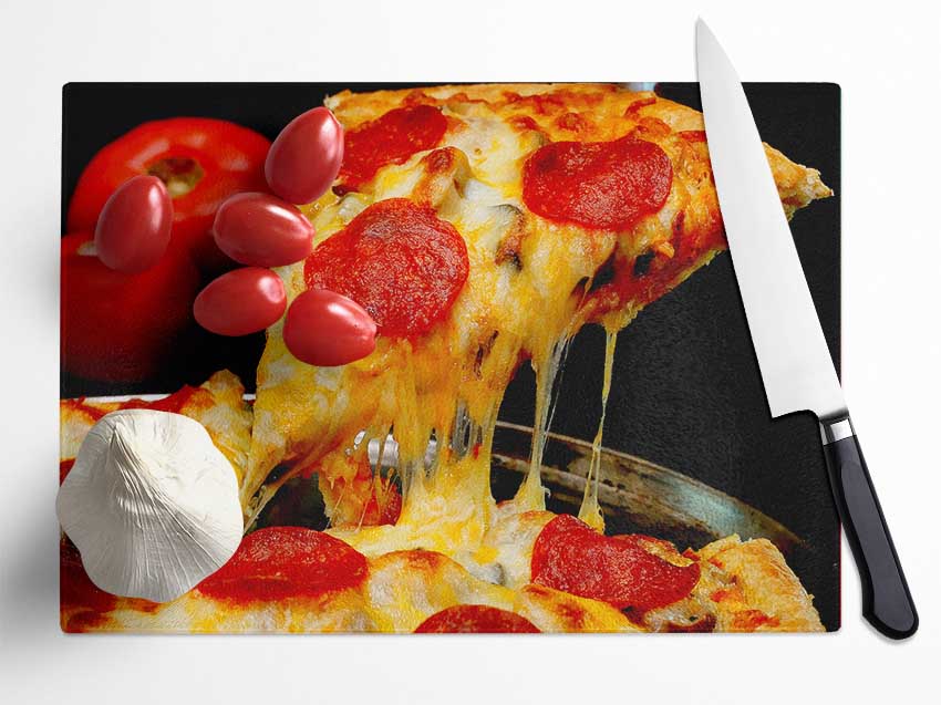 Pizza Heaven Glass Chopping Board