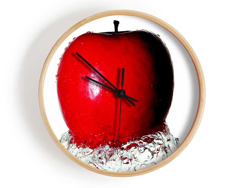 Red Apple Wave Clock - Wallart-Direct UK