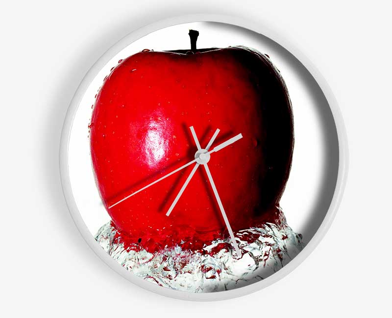 Red Apple Wave Clock - Wallart-Direct UK