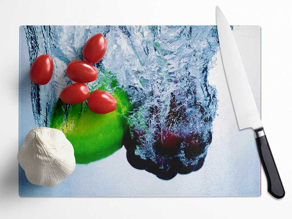 Fruit Bomb Glass Chopping Board