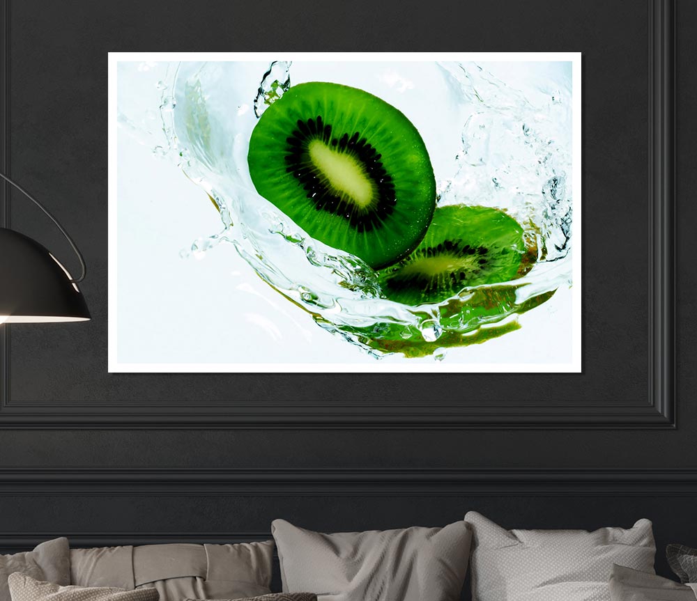 Kiwi Splash Print Poster Wall Art