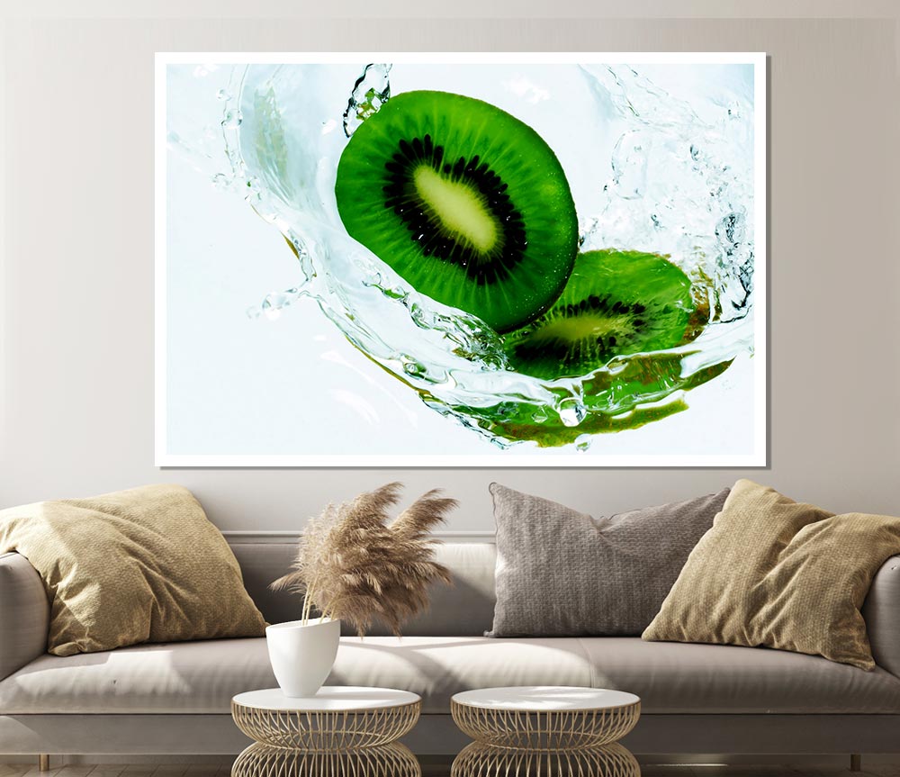 Kiwi Splash Print Poster Wall Art