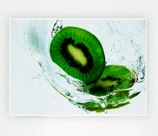 Kiwi Splash Print Poster Wall Art