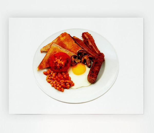 Full English Fry Up Print Poster Wall Art