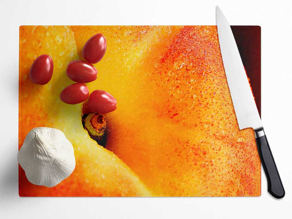 Peach Close-Up Glass Chopping Board