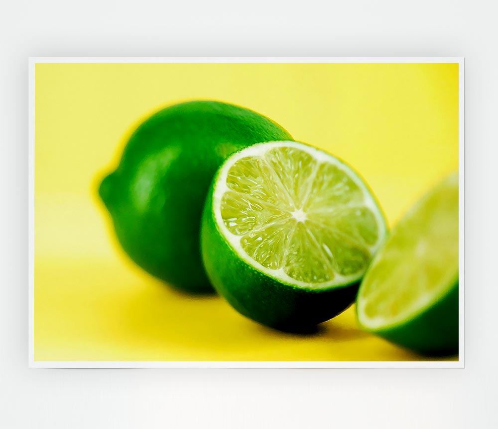 Lime Halves Print Poster Wall Art