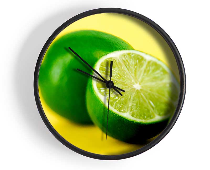 Lime Halves Clock - Wallart-Direct UK