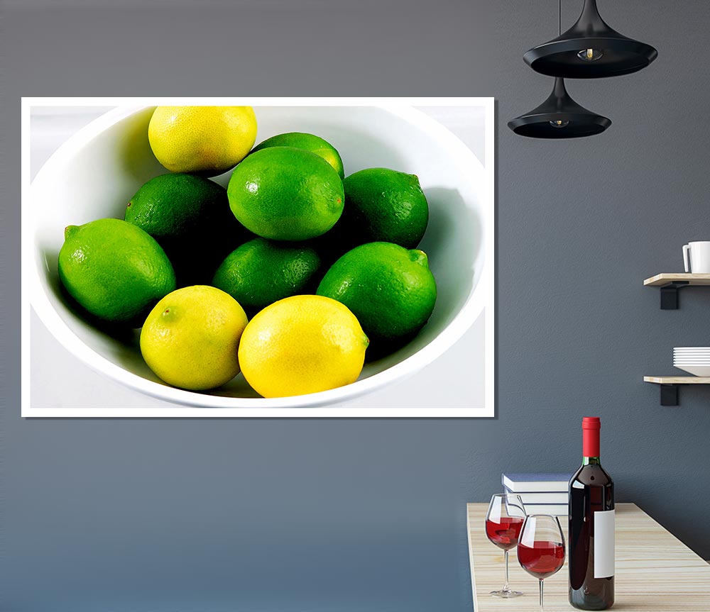 Lemon And Limes Print Poster Wall Art