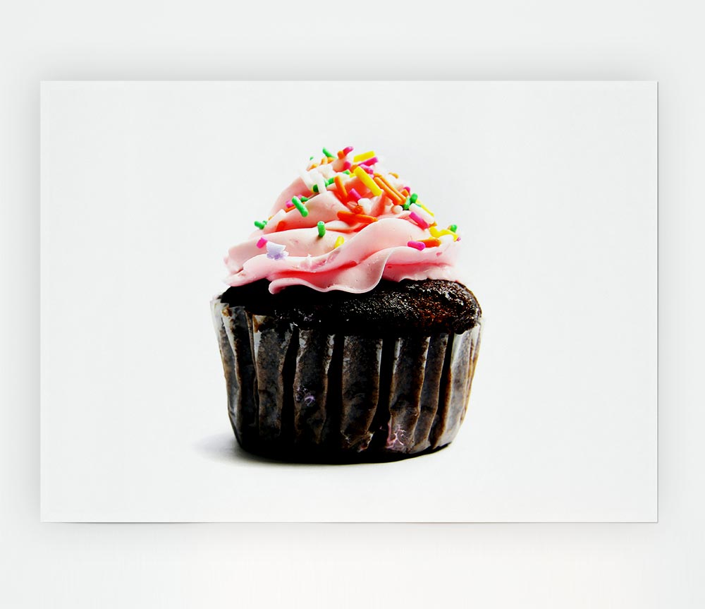 Chocolate Pink Cupcake Print Poster Wall Art