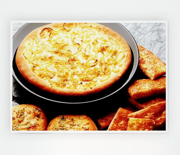 Garlic Bread Feast Print Poster Wall Art