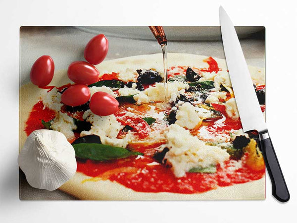 Italian Pizza Glass Chopping Board