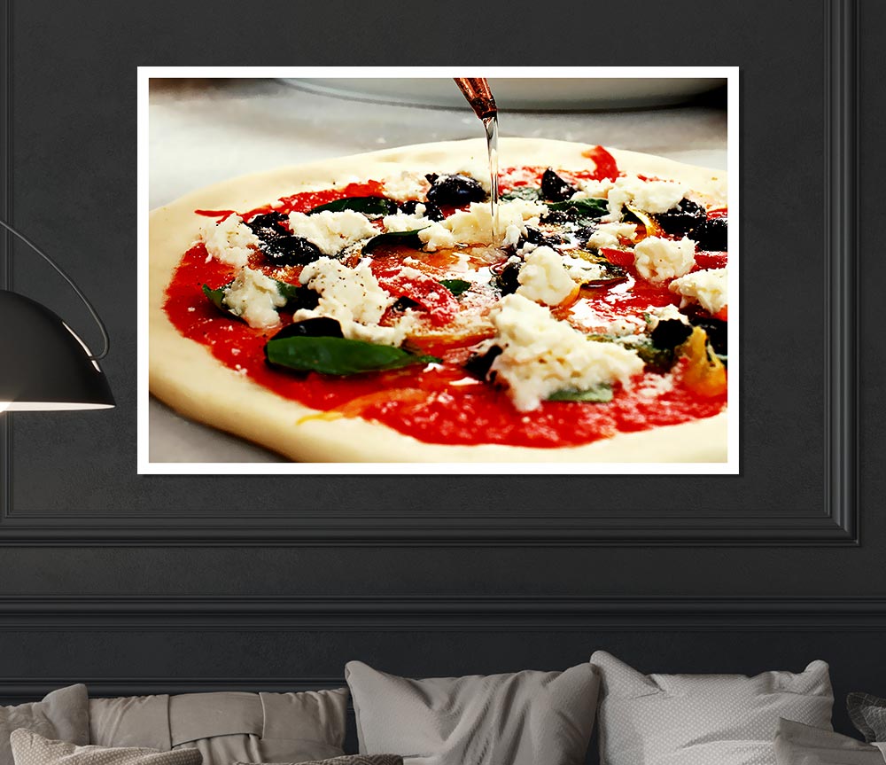 Italian Pizza Print Poster Wall Art